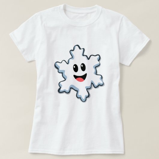 T-shirt Cute Smiling Snowflake – Happy Christmas (Design devant)