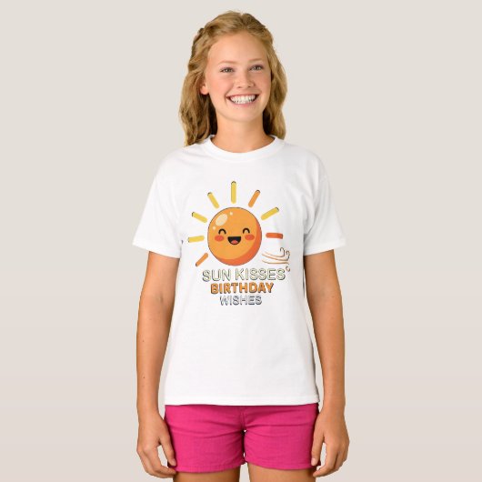 T-shirt Cute Smiling Sun Birthday Wishes Toddler (Devant entier)