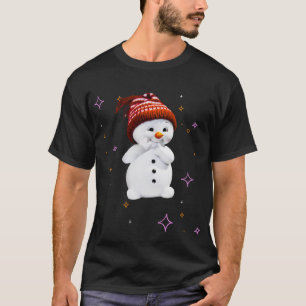 T-shirt Cute Snowman avec des flocons de neige cadeau pour