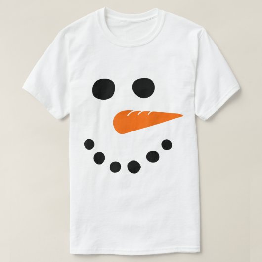 T-shirt Cute Snowman Face Christmas Design (Design devant)