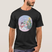 T-shirt Cute Snowman Family Christmas Scene (Devant)