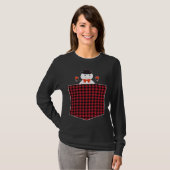 T-shirt Cute Snowman Inside Buffalo Plaid Pocket Holiday C (Devant entier)
