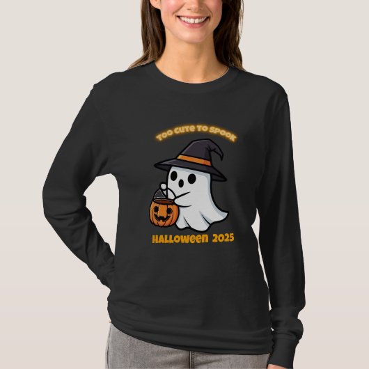 T-Shirt Cute Spook | Minimalist Kawaii Ghost Hallo (Devant)