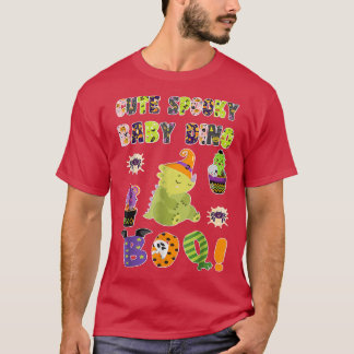 T-shirt Cute Spooky Baby Dino Halloween Boo No