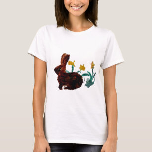 T-shirt Cute Spring Rabbit Daffodil Art