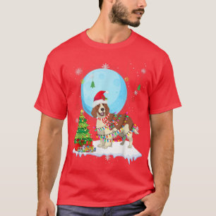T-shirt Cute Springer Spaniel Noël Chien Lumière Lover T