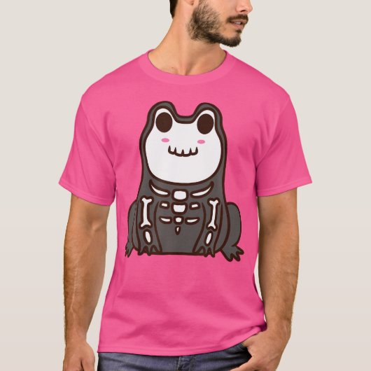 T-shirt Cute squelette Halloween grenouille (Devant)