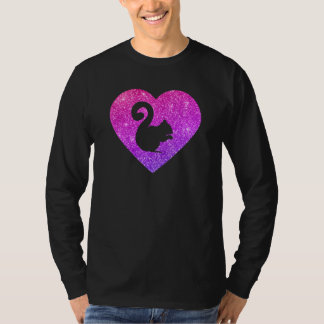 T-shirt Cute Squirrel Heart  For Girls and Women