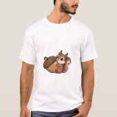 T-shirt Cute Squirrel Hugging Giant Acorn (Devant)