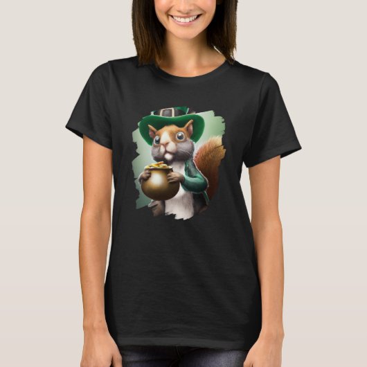 T-shirt Cute Squirrel Leprechaun St Patricks Day Squirrel  (Devant)