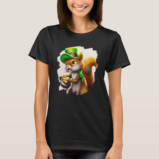 T-shirt Cute Squirrel Leprechaun St Patricks Day Squirrel  (Devant)