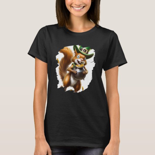 T-shirt Cute Squirrel Leprechaun St Patricks Day Squirrel  (Devant)