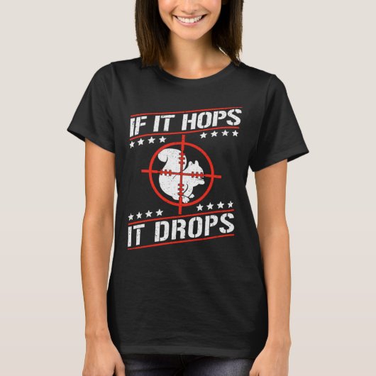 T-shirt Cute Squirrel Rodent If It Hops It Drops (Devant)