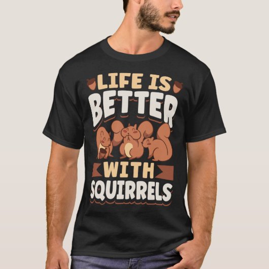 T-shirt Cute Squirrel Rodent   With Squirrels (Devant)