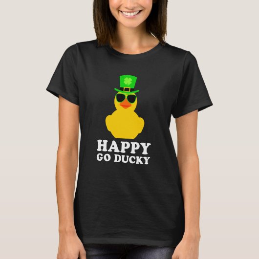 T-shirt Cute St Patrick's Day Rubber Duck Sunglasses Hat P (Devant)