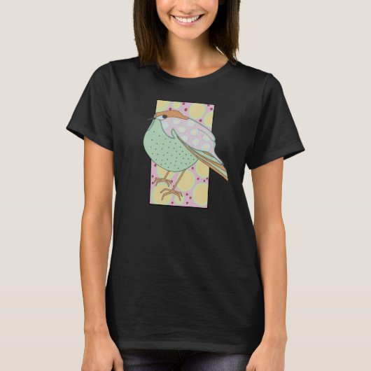 T-shirt Cute Stylé Pastel Songbird encadré (Devant)