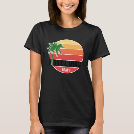 T-shirt Cute Summer Beach Vacation Tees  Florida Miami Bea (Devant)