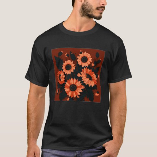 T-shirt Cute Sun Flower Illustration Unique Leaf Plants Wo (Devant)