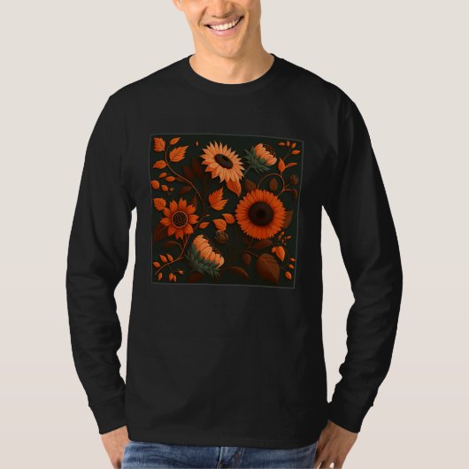 T-shirt Cute Sun Flower Illustration Unique Leaf Plants Wo (Devant)