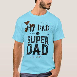 T-shirt Cute Super Papa Moustache Hero Typographie Fête de