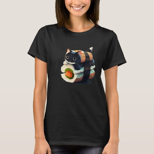 T-shirt Cute Sushi Cat (Devant)