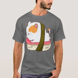 T-shirt Cute Sushi Chat Kawaii Anime Neko Animal Animal An