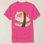 T-shirt Cute Sushi Chat Kawaii Anime Neko Animal Animal An (Design devant)