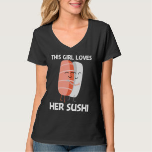 T-shirt Cute Sushi Pour Filles Maman Cuisine Japonaise Nou