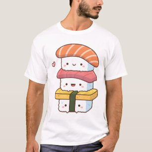T-shirt Cute Sushi Trio Stack, Kawaii Japonais