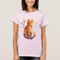 Cute Tabby Chat avec Coeurs
