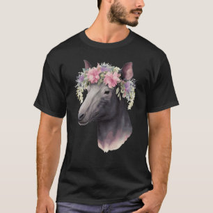 T-shirt Cute Tapir Flower Crown Floral Animal