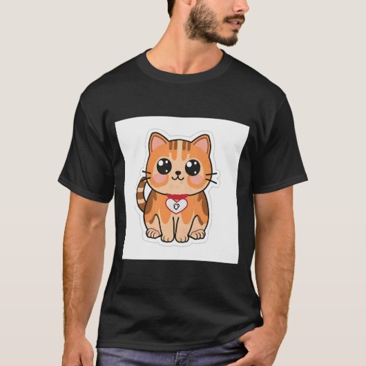 T-shirt Cute Tater Tot Chat avec Tender Heart Plush (Devant)