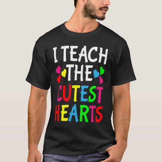 T-shirt Cute Teacher Valentine's Day I Teach The Cutest He (Devant)