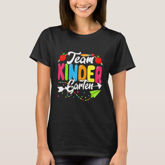 T-shirt Cute Team Kindergarten Happy Back To School Teache (Devant)