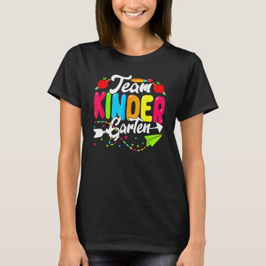 T-shirt Cute Team Kindergarten Happy Back To School Teache (Devant)