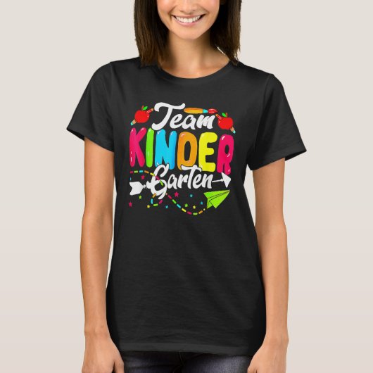 T-shirt Cute Team Kindergarten Happy Back To School Teache (Devant)