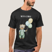 T-shirt cute teddy bear green background (Devant)