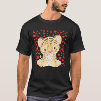 T-shirt Cute Tiger Valentine Day Red Heart's Bee Lover