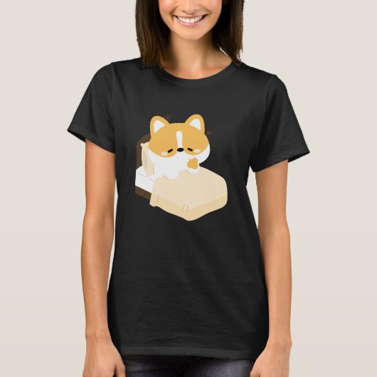 T-shirt Cute Tired Corgi (Devant)