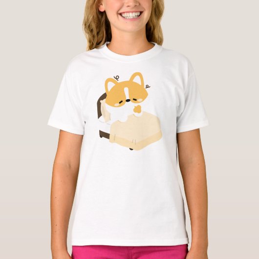 T-shirt Cute Tired Corgi (Devant)