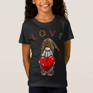 T-Shirt Cute Tomte Valentine Gnome Leopard Laid Texte Ente
