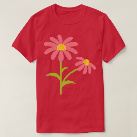 T-shirt Cute toon Red Daisy (Design devant)