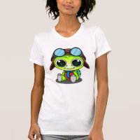 Cute tortue caricaturale en Aviator Casquette