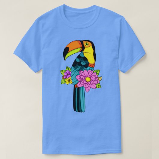 T-shirt Cute toucan avec fleurs (Design devant)