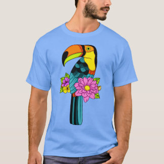 T-shirt Cute toucan avec fleurs