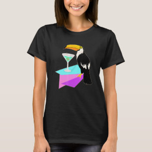 T-shirt Cute Toucan Tiki Oiseau Martini Vodka Happy Hour B