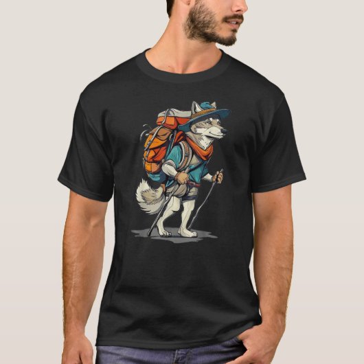 T-shirt Cute Trailblazer Wolf Sentier de randonnée Trek Vo (Devant)