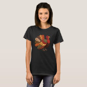 T-shirt Cute Turkey Patchwork Gobble Thankful Autumn Thank (Devant entier)