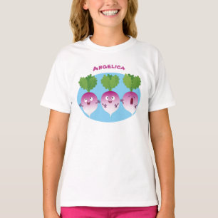 T-shirt Cute turnip légumes trio chanter dessin animé