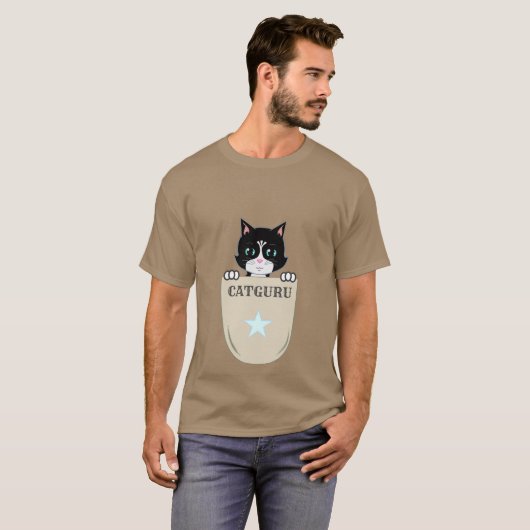 T-shirt Cute Tuxedo Cat Guru (Devant entier)
